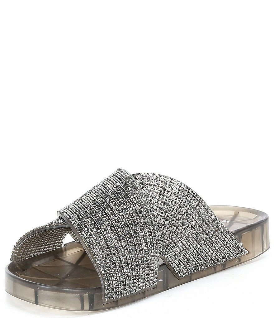 Gianni Bini Emersinne Rhinestone Crossband Jelly Slides