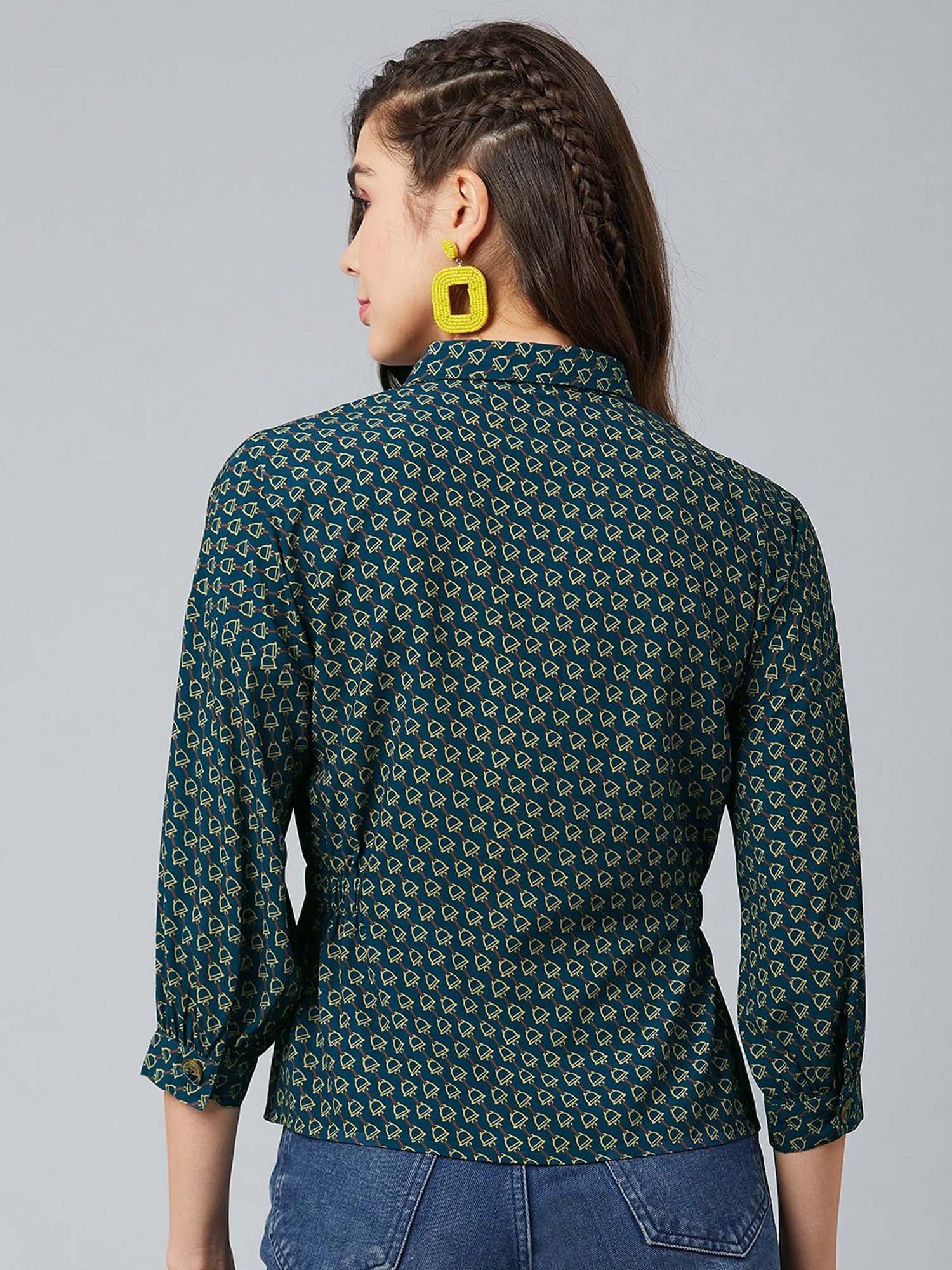 Marie Claire Green Printed Top