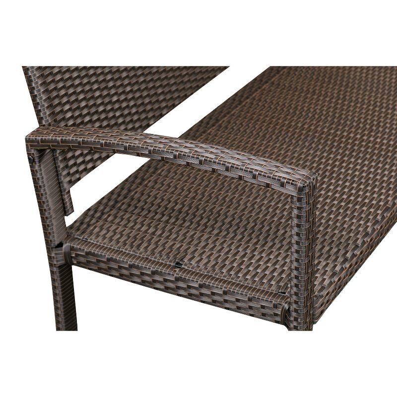 Miles Wicker Patio Bench - Mocha - Balkene Home