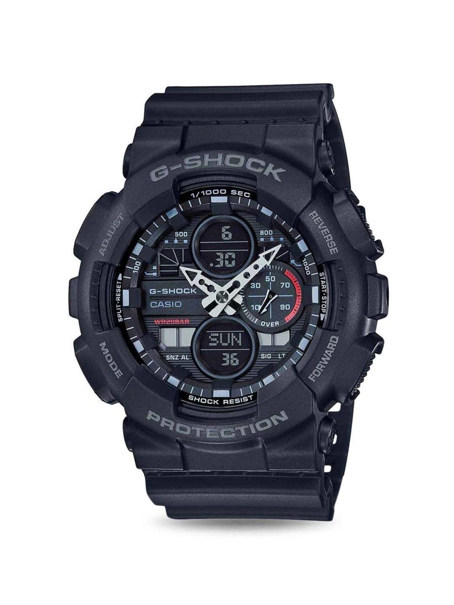 Casio G-Shock GA-140-1A1DR Black Analog-Digital Dial Black Resin Strap Men's Watch G975