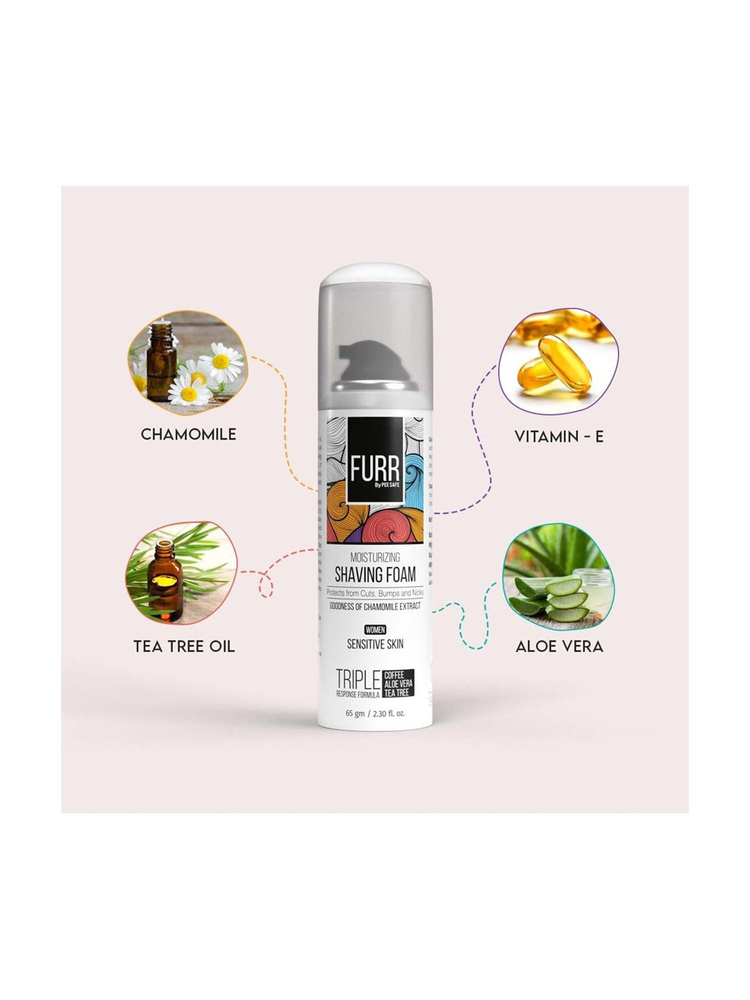 FURR by Pee Safe Moisturizing Shaving Foam for Women - 65 gm