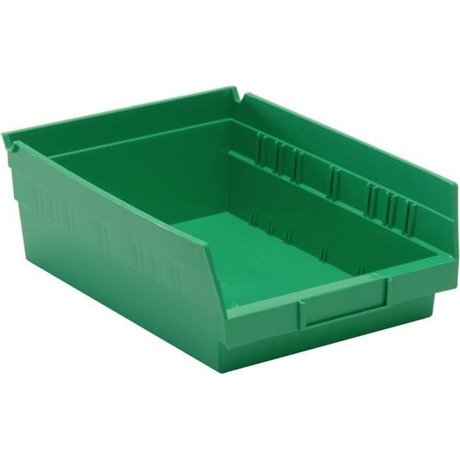 QUANTUM STORAGE SYSTEMS QSB107GN Green Shelf Bin, 11-5/8"L x 8-3/8"W x 4"H