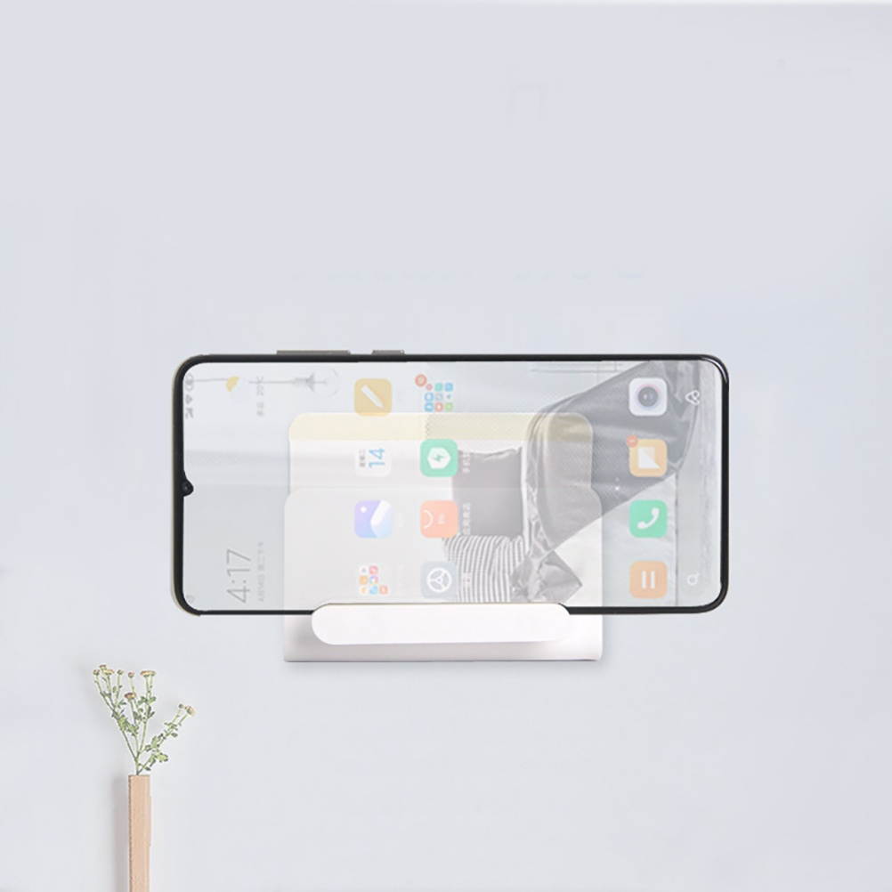 2Pcs Multipurpose Wall-Mounted Phone Supports Adhesive Punch Free Phone Holders