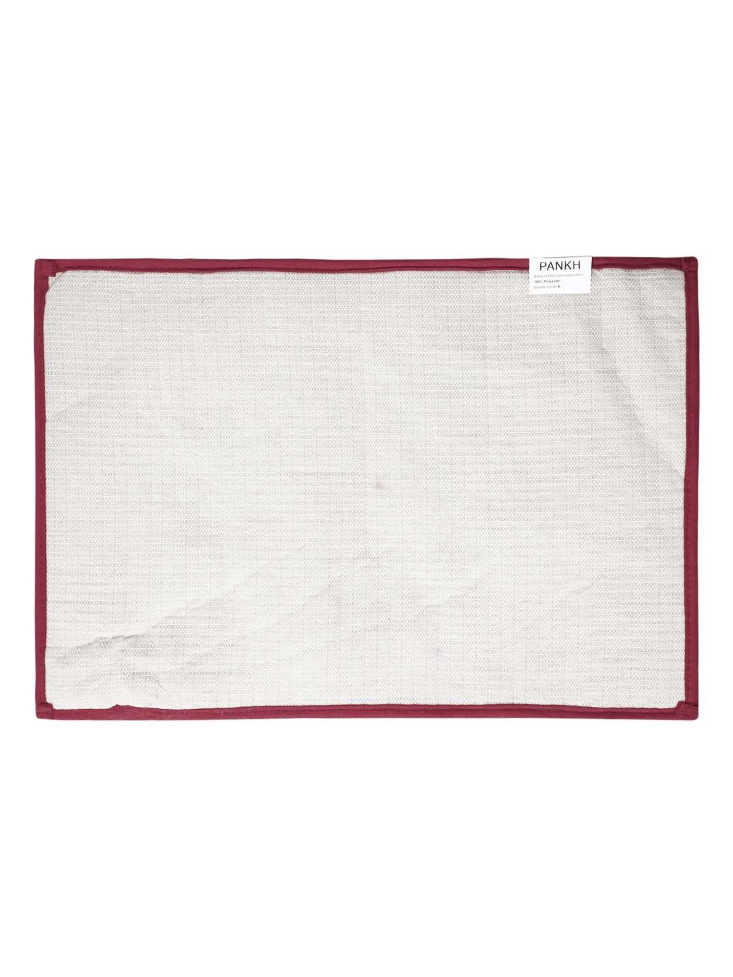 HOSTA HOMES Maroon Polyester Anti-Skid Door Mat - Set of 1