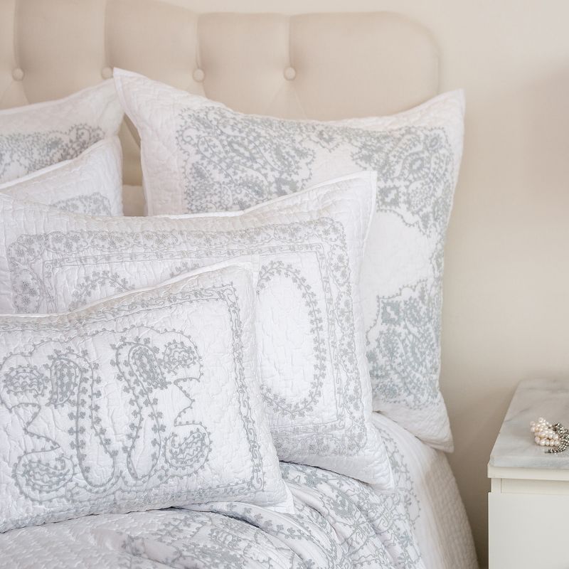 EY Essentials Issa Quilted Embroidered Pillow