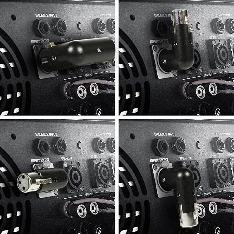 of 3PIN XLR Angle Adapter | Dual Male amp Female Durable Metal Connector w 4 Adjustable Angle Positions amp Tight Connection to Mixer | Save Space amp Keep Mic Cables Neat On Stage In Studio amp More