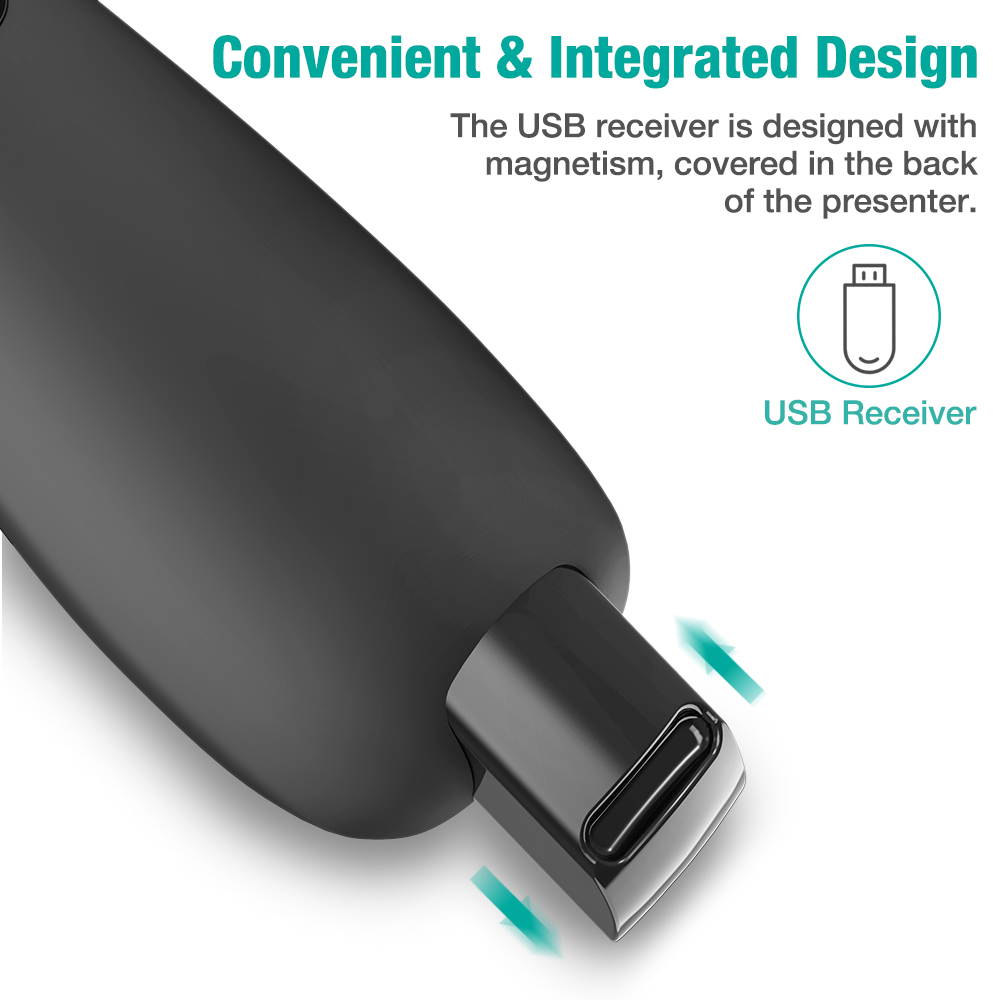 Wireless powerpoint clicker,presentation clicker, BEBONCOOL USB Presentation Remote Control PowerPoint Presentation Clicker with laser pointer for Keynote/PPT/Mac/PC&hellip;