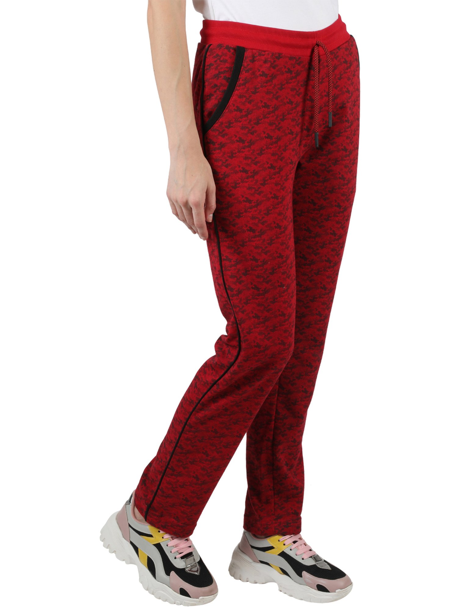 Monte Carlo Red Printed Trackpants