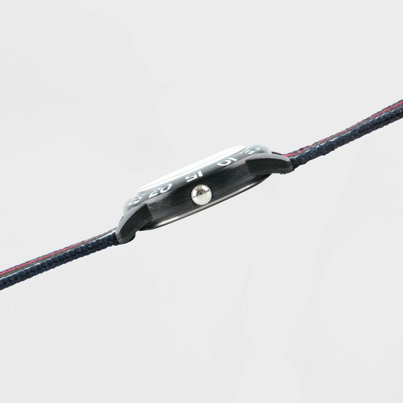 Kids' Red Balloon Plastic Time Teacher Red And White Stripe Watch - Black