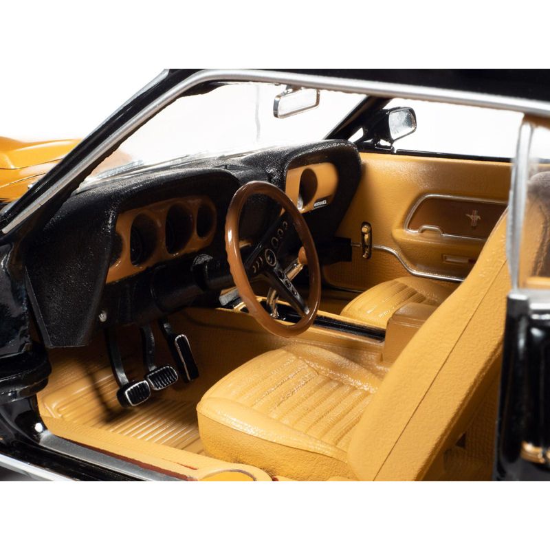 1969 Ford Mustang Boss 429 Fastback Black & Gold w/Gold Interior "American Muscle 30th Anniv." 1/18 Diecast Model by Autoworld