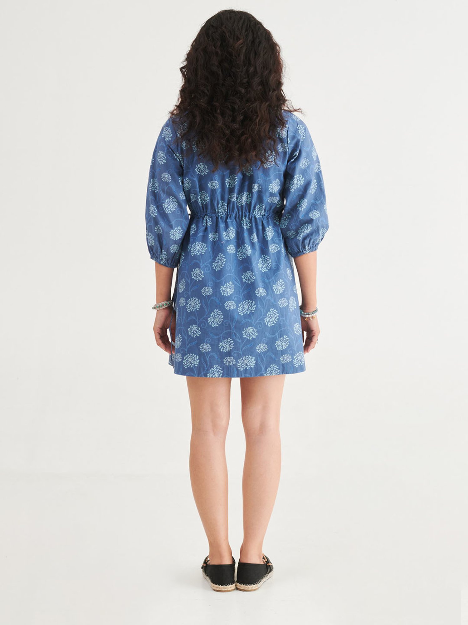 Prakriti Jaipur Indigo Floral Short Dress