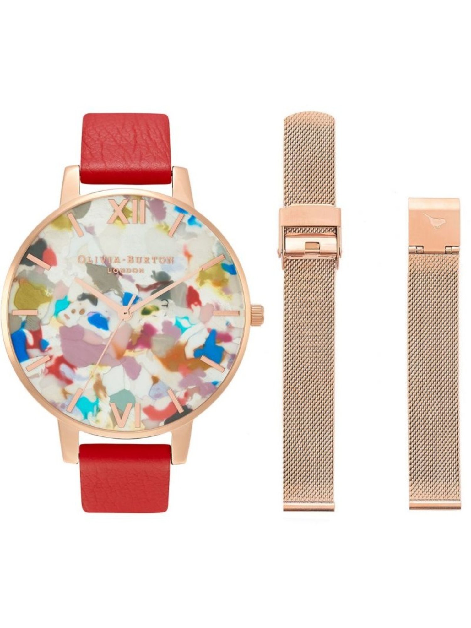 Olivia Burton OBGSET152 Pop Art Analog Watch for Women With Interchangeable Strap