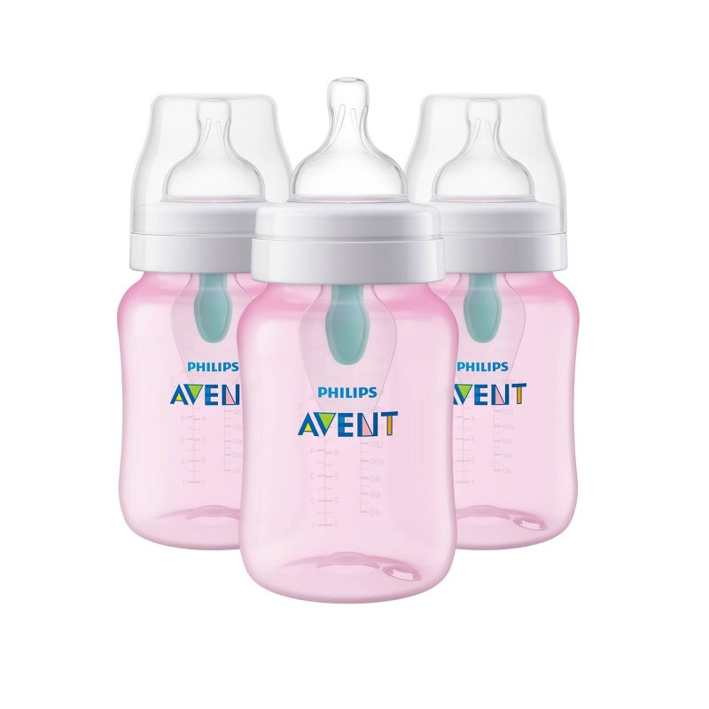 Philips Avent Anti-colic Bottle With AirFree vent - Pink - 9oz/3pk