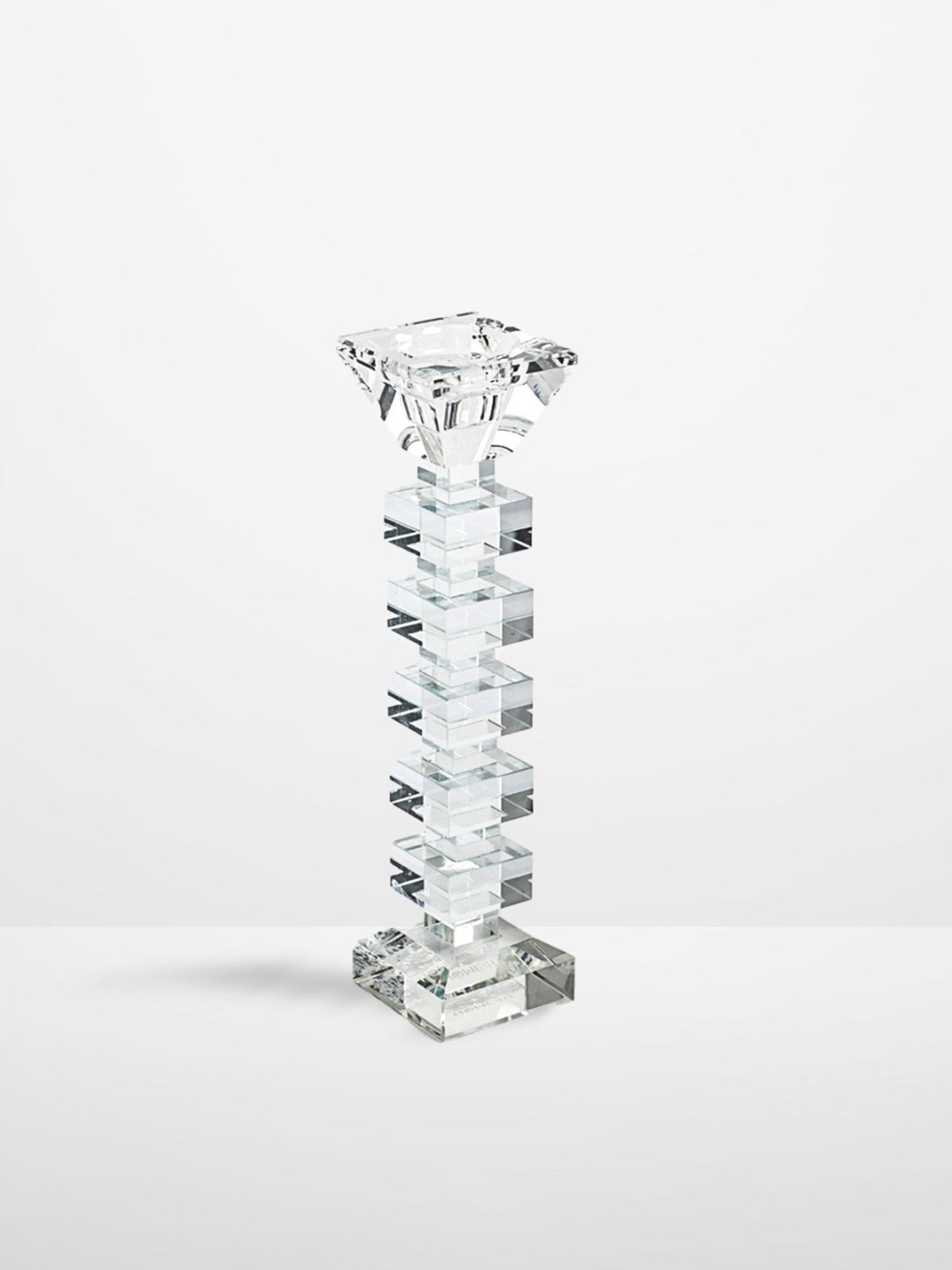 Home4U Torenn Crystal Transparent Glass Large Candle Holder