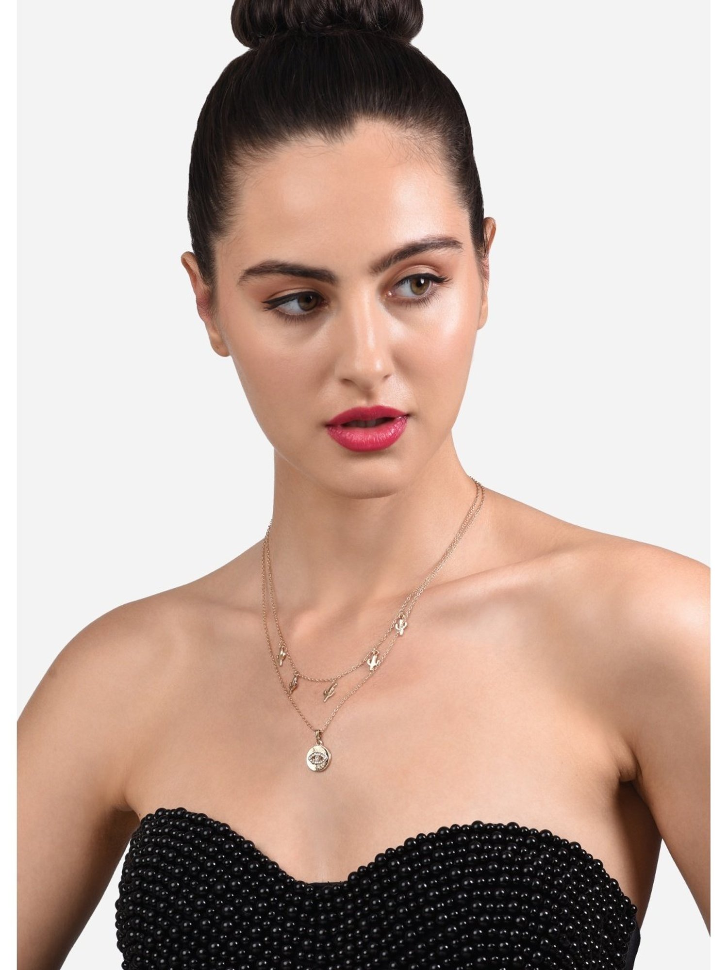 Zaveri Pearls Set of 2 Gold Tone Contemporary Chains -ZPFK15102