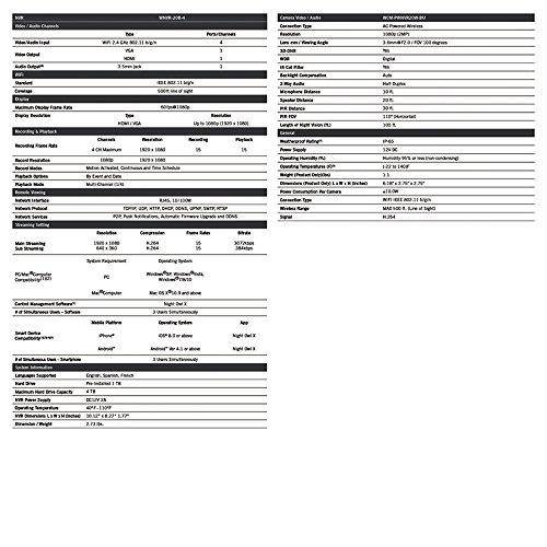 Night Owl WNVR201-44P Video Surveillance System - Network Video Recorder, Camera - 1080 Camera Resolution - HDMI