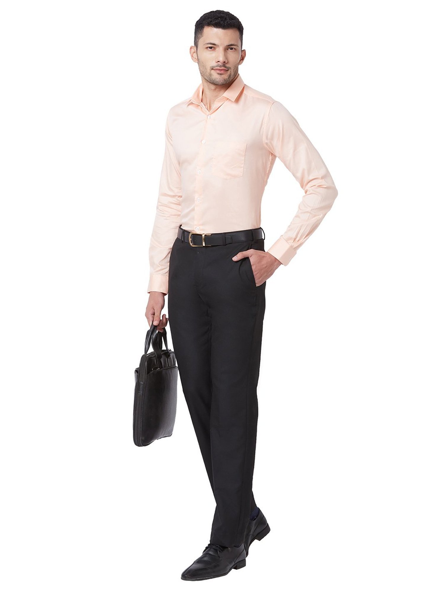 Kenneth Cole Antique Coral Slim Fit Cotton Shirt