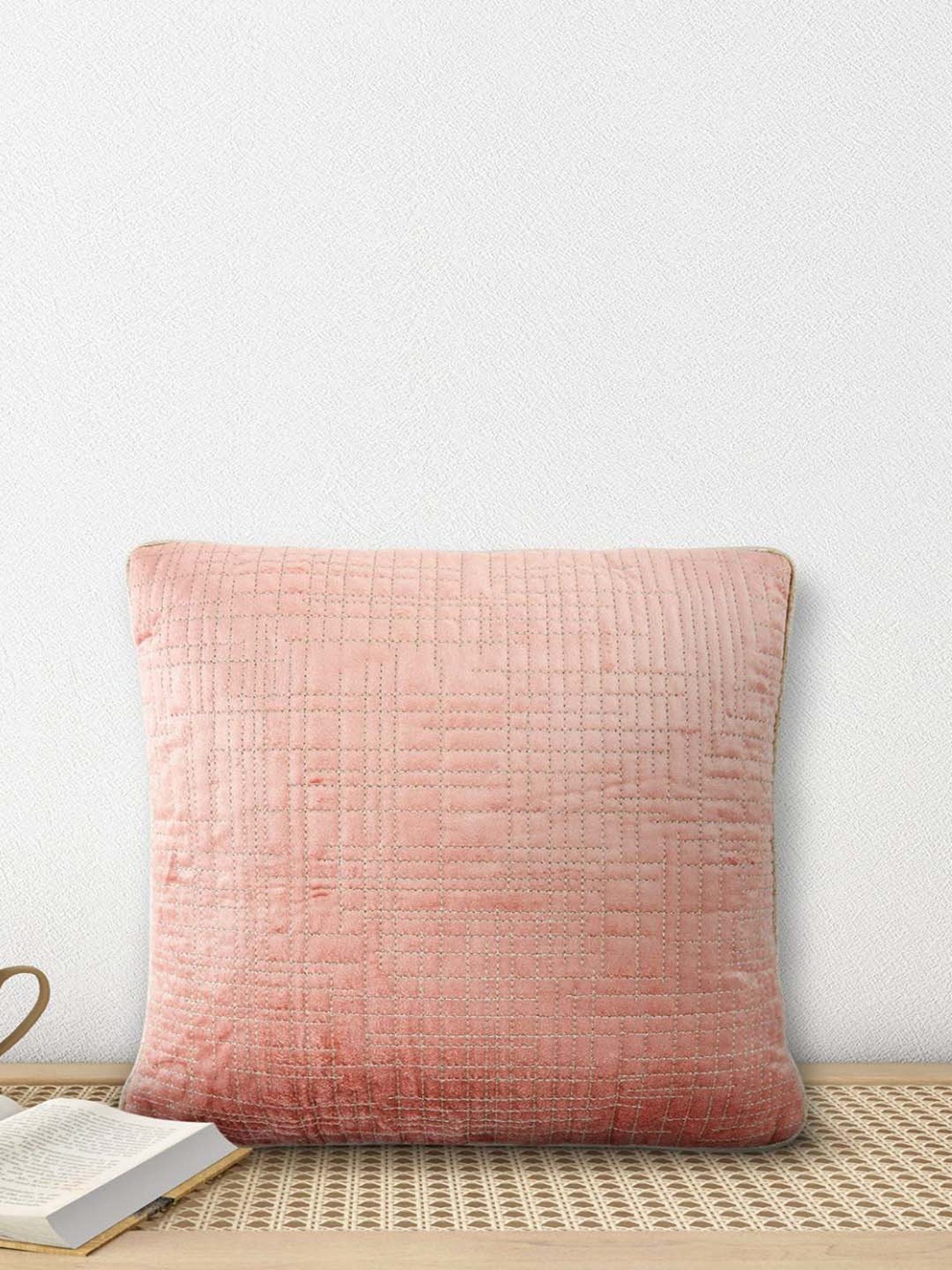 Living Scapes by Pantaloons Pink Cotton Cushion Cover