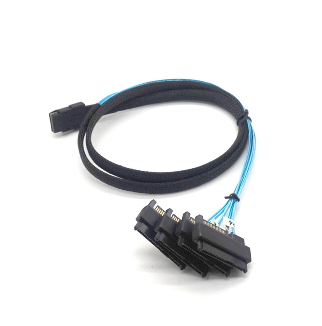 Weastlinks SAS SATA Cable Internal Mini SAS 36pin SFF-8087 to (4) 29pin+15Pin SFF-8482 connectors with SATA Power