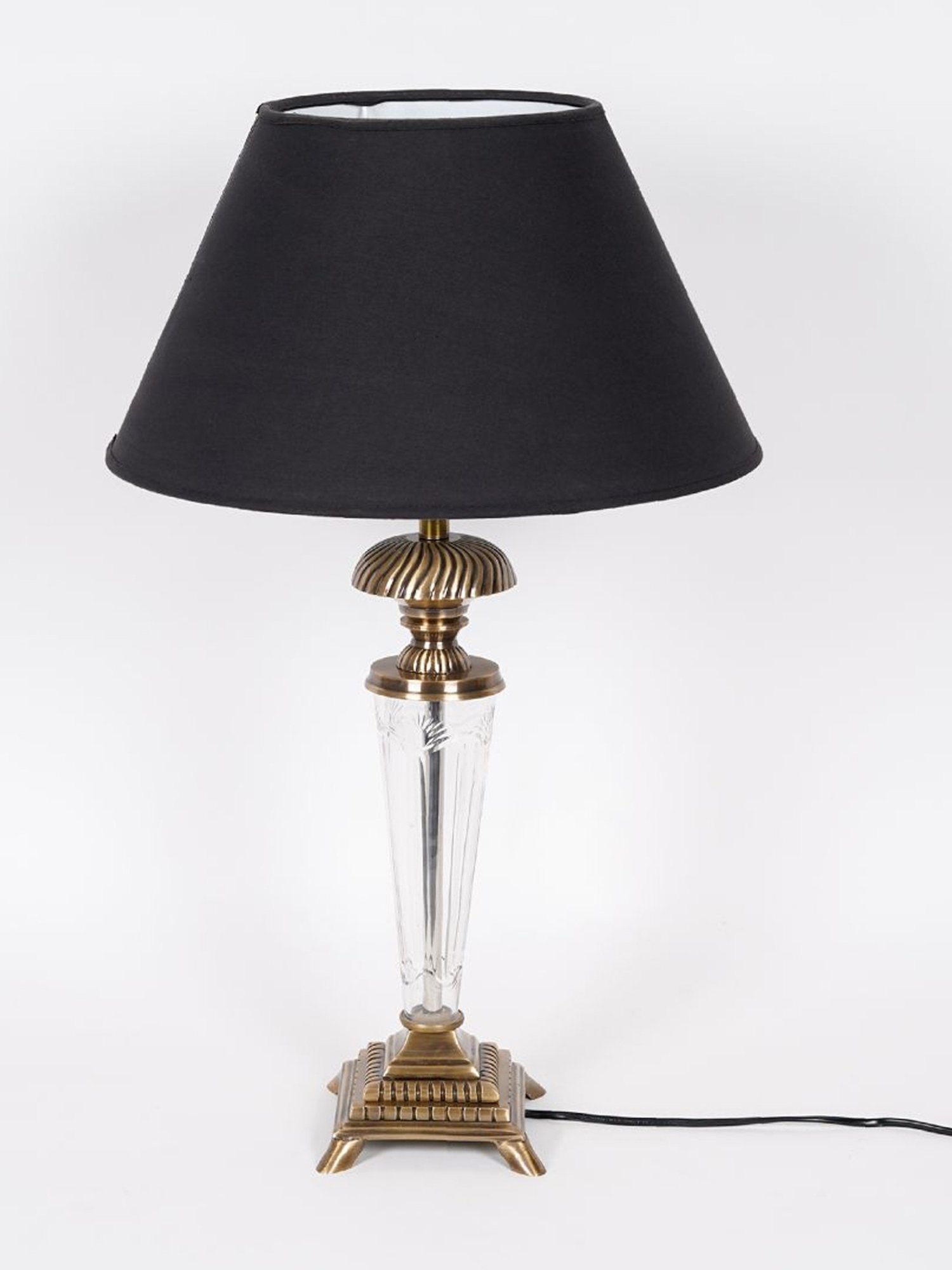Kapoor Lamp Shades Brass Antique & Black Brass Provence Cotton Shade Table Lamp