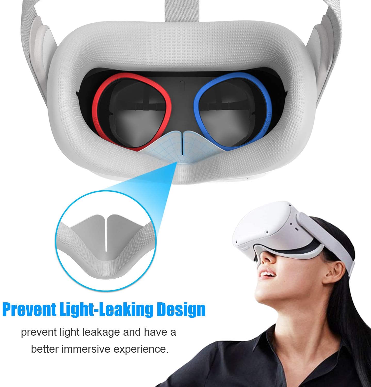 2 Pairs Oculus Quest 2 Elite Washable Silicone Handle Protective Cover