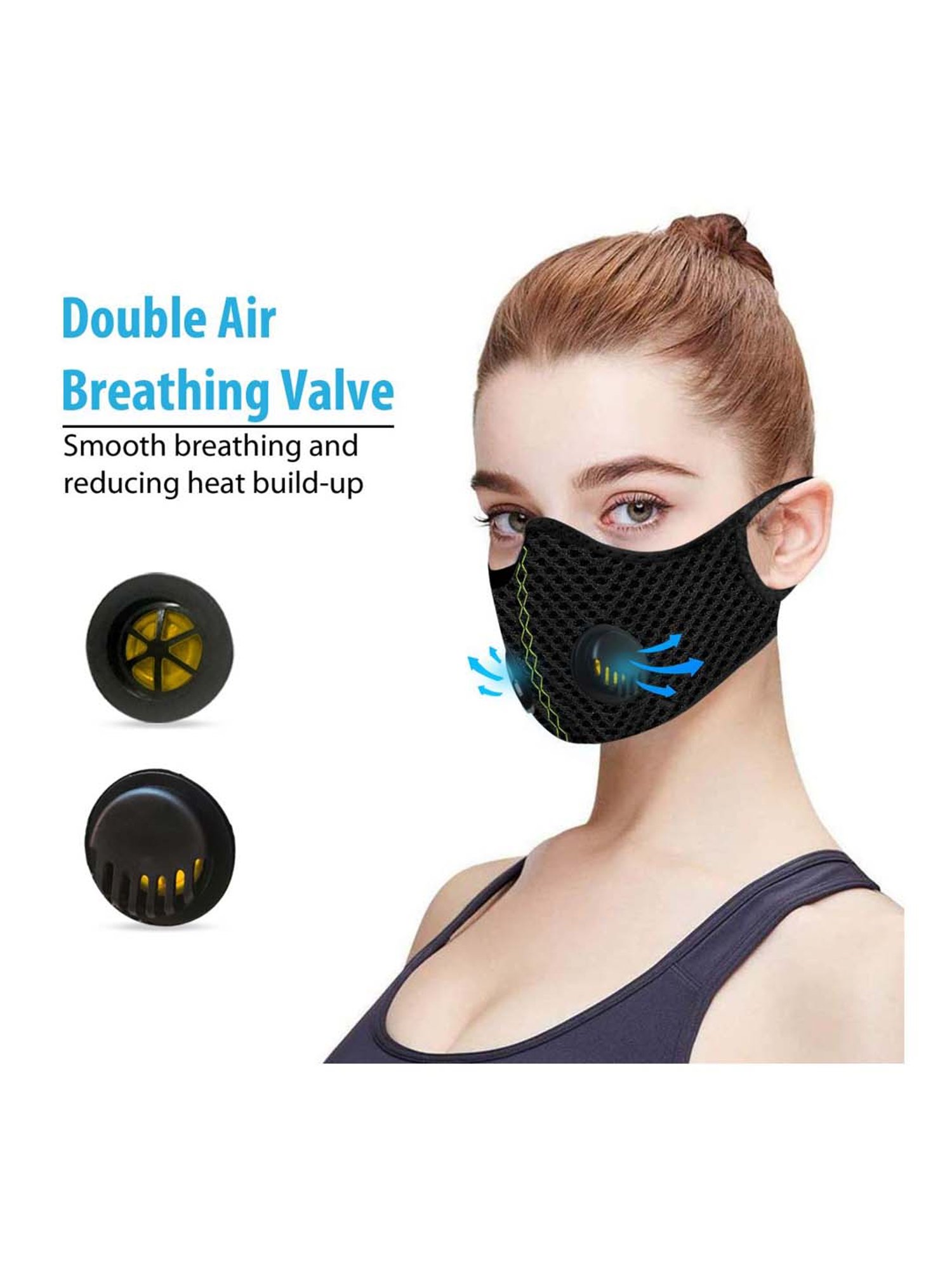Lioncrown 4 Layered N95 Face Mask with Air Respirator - Pack of 2