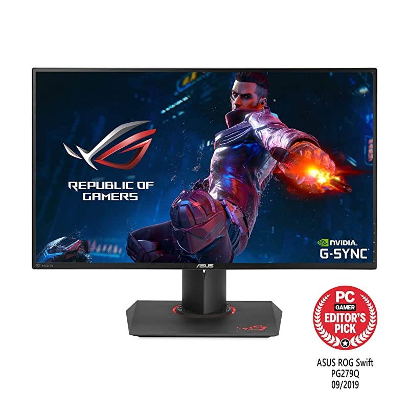 ROG Swift PG279Q 27" Gaming Monitor, 1440P WQHD (2560 x 1440), IPS, 165Hz (Supports 144Hz), G-SYNC, Eye Care, DisplayPort Adjustable Ergonomic