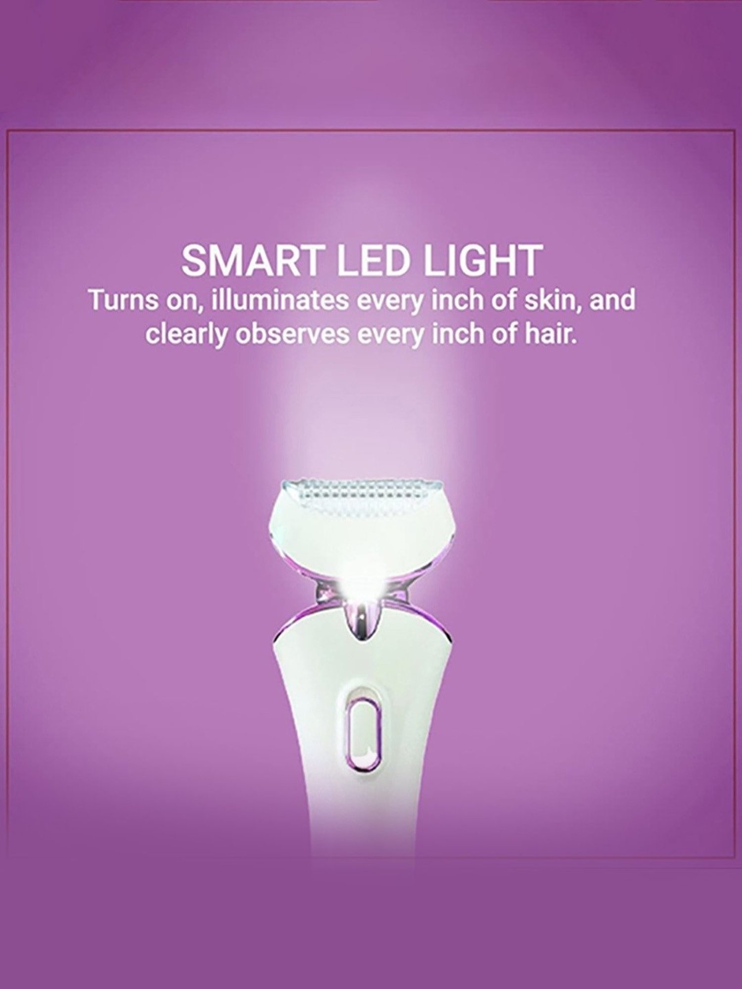 iGRiD IG-1097 Easy Breezy Electric Shaver for Women with LED Light - 80 Min Runtime (White)