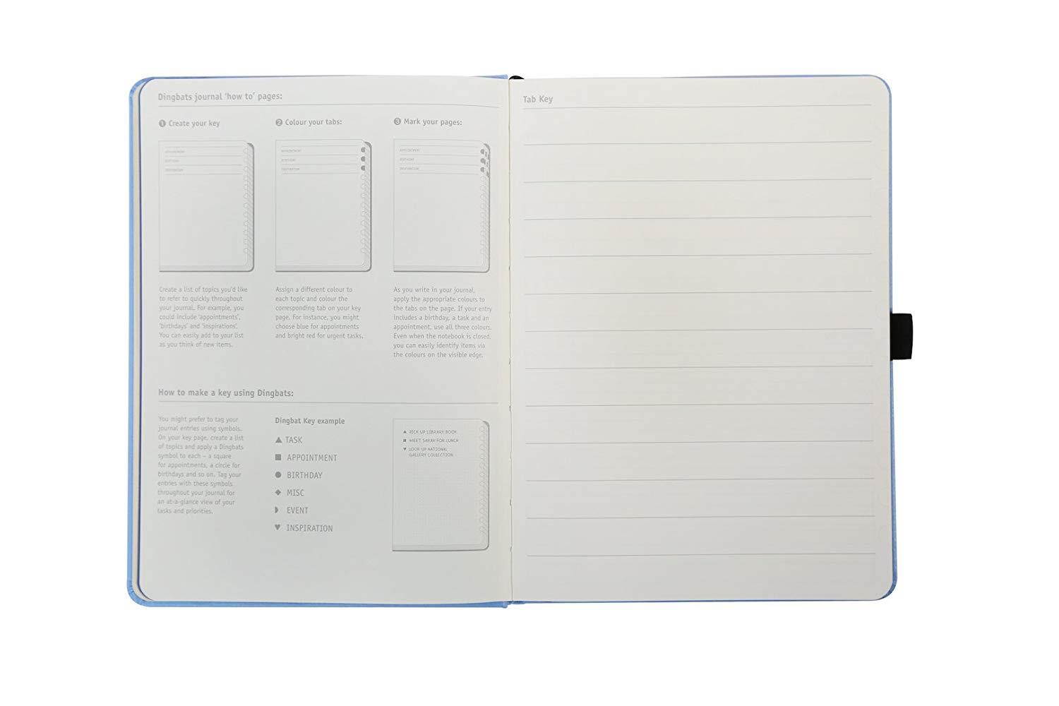Dingbats Earth Notebook, Medium A5+ (6.2 x 8.5), Hardcover, PU Leather, 100gsm Coated Paper, Numbered Pages, Pocket, Elastic, Pen Holder, 2 Bookmarks (Dotted, Sky Blue - Great Barrier Reef)