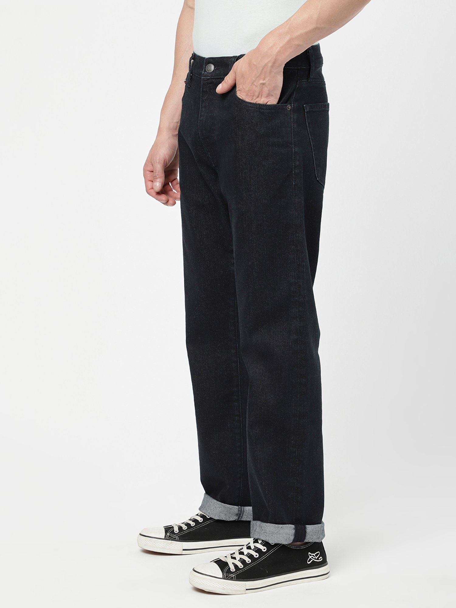 Passion Navy Regular Fit Lightly Washed Jeans