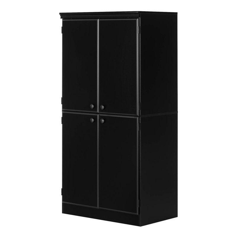 Morgan 4 Door Storage Cabinet Pure Black - South Shore