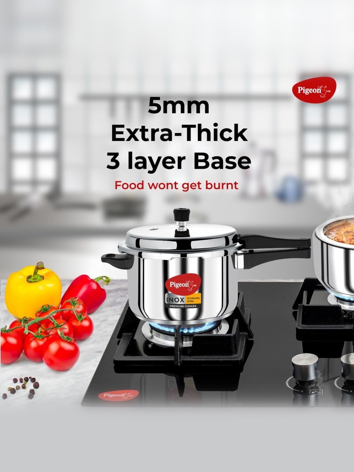 Pigeon Silver Stainless steel Pressure Cooker (75 L)