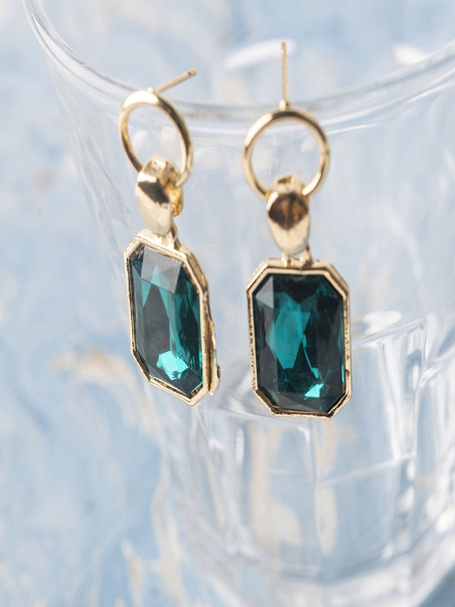 Jewelz Charming Green Topaz Earrings for Women