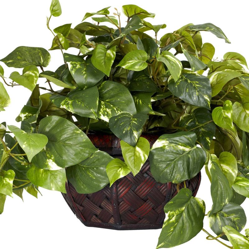 15" x 29" Artificial Pothos Plant in Decorative Vase - Nearly Natural