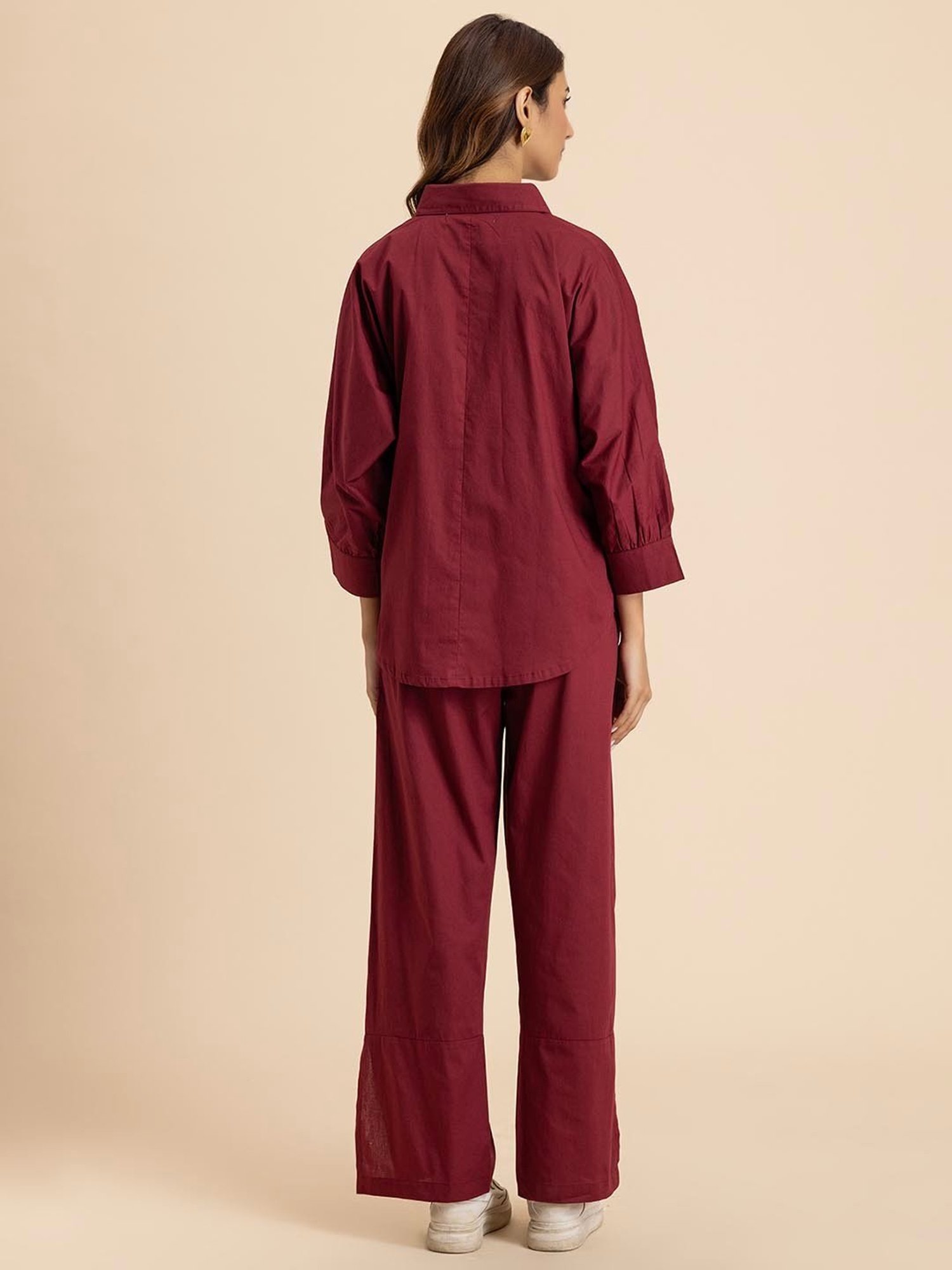 Moomaya Maroon Maxi Co-Ord Set