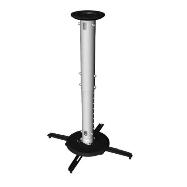 Height Adjustable heavy-duty ceiling projector mount for projectors with large-diameter mount holes max 15in (380mm). Projector max weight 55.1 lbs (25 Kg)