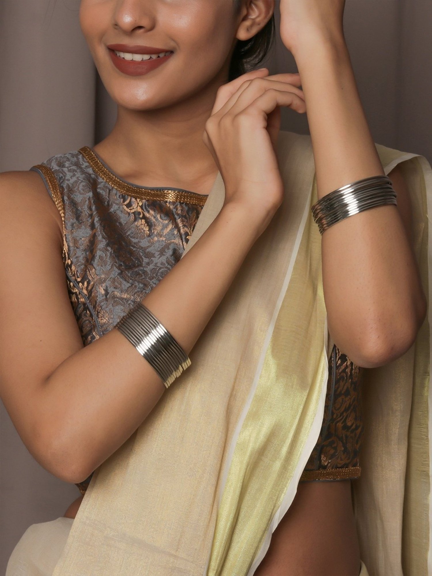 ToniQ Silver-Plated Metal Classic Bangle - Set Of 18