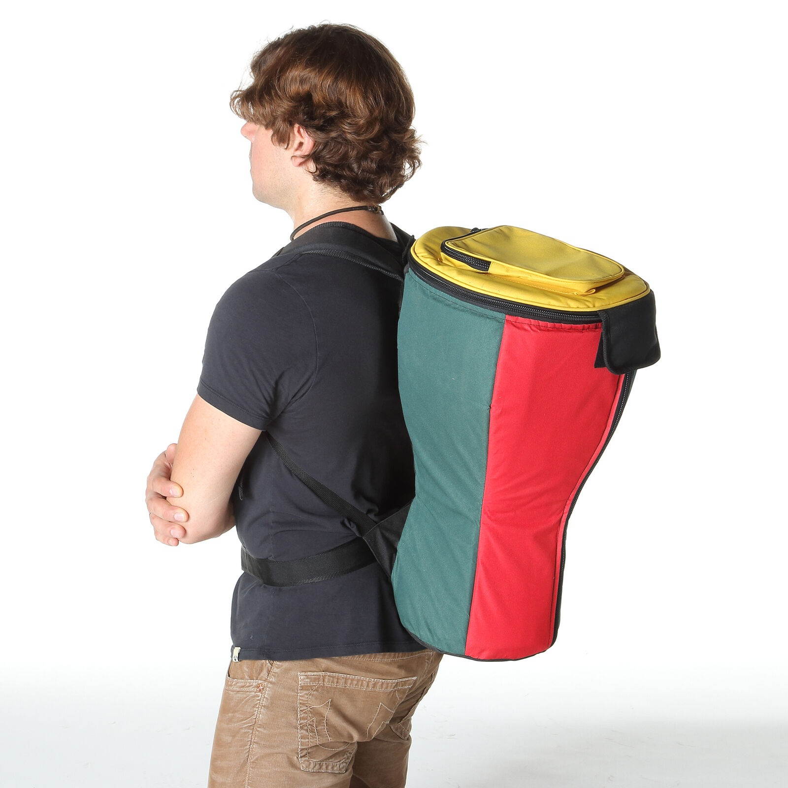 X8 Drums XXL Heavy Duty Djembe Bag, Rasta (For 14x26 Djembes)