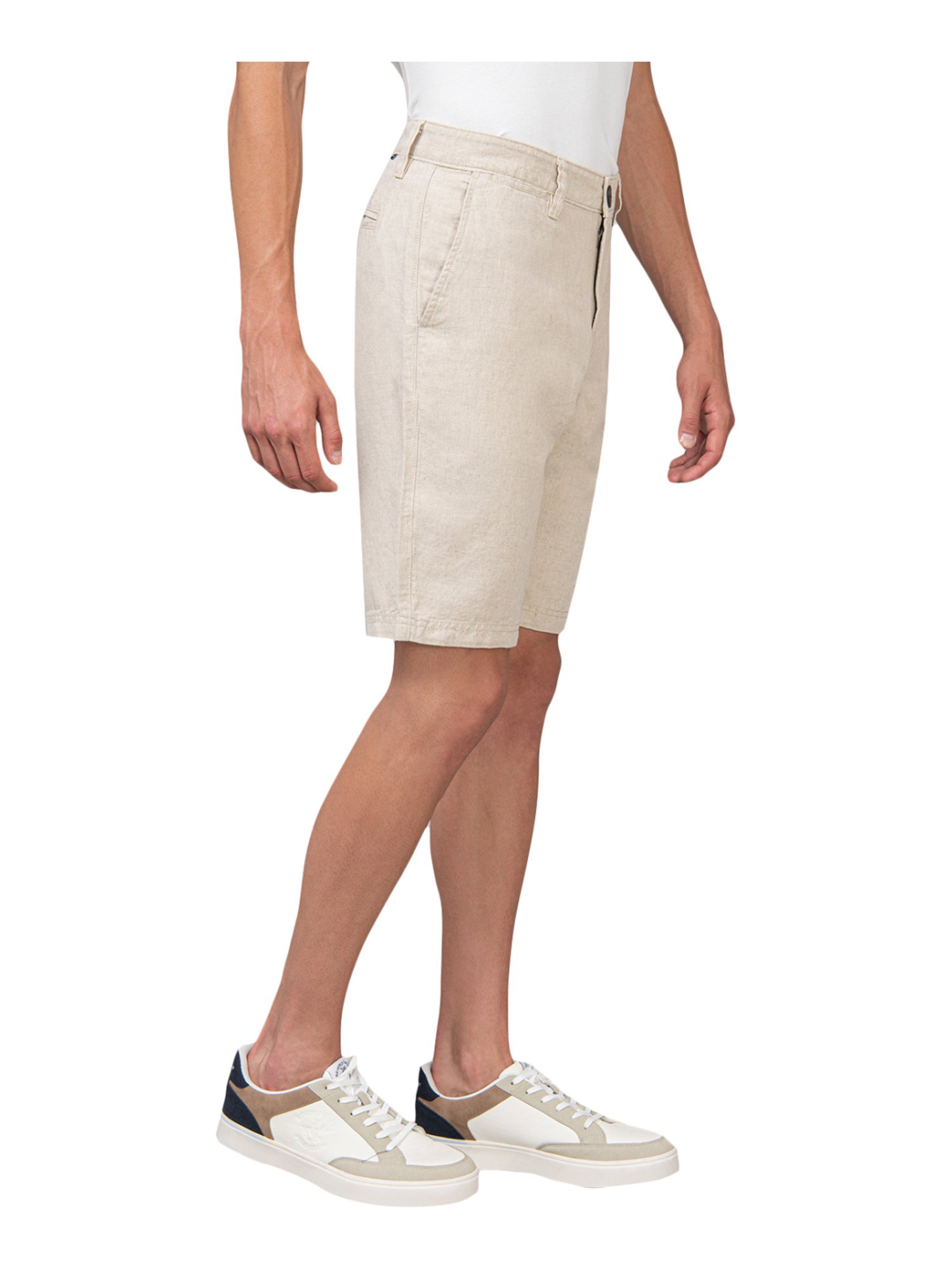 Beverly Hills Polo Club Beige Cotton Regular Fit Shorts