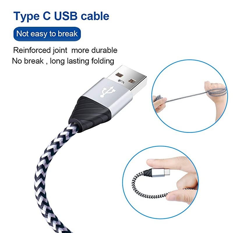 USB Wall Charger with USB C Cable, Type C Charger Cord 2 Pack Fast Charging Compatible for Compatible for LG G7 G8 G8X G8s ThinQ Stylo 5 4, Samsung Galaxy A10E S10 10E Note 10