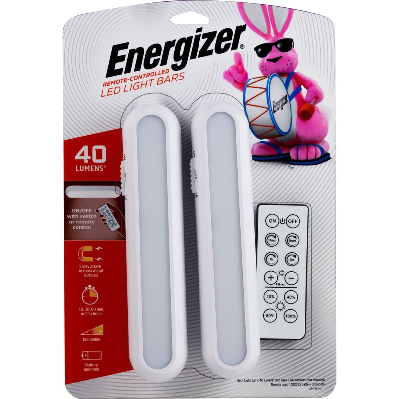 Energizer 2pk Battery Operated LED Mini Light Bar with IR Remote