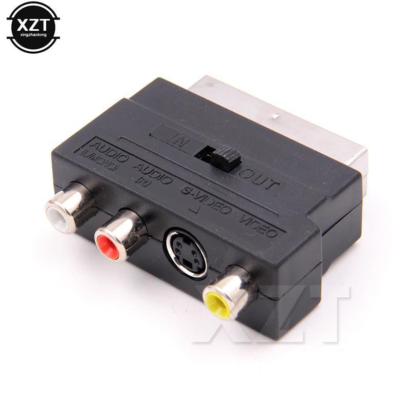 3pcs/lot mini RGB Scart Composite RCA S-Video AV TV Audio Female Converter Adapter For Video DVD hot sale