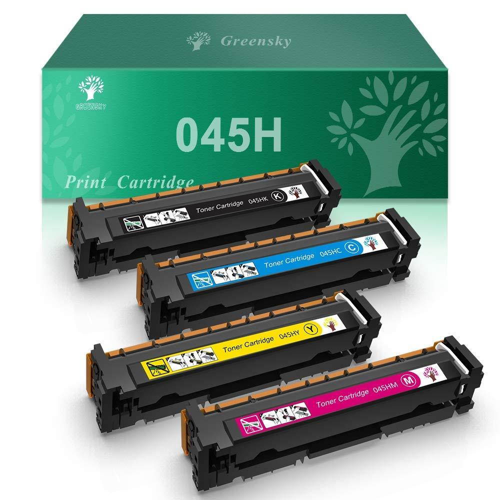 GREENSKY for Canon 045 045H (CRG-045H) Compatible Toner Cartridge(High Capacity) - 4 Pack for Canon Color imageCLASS MF634Cdw MF632Cdw LBP612Cdw LBP613Cdw LBP611Cn Laser Printer