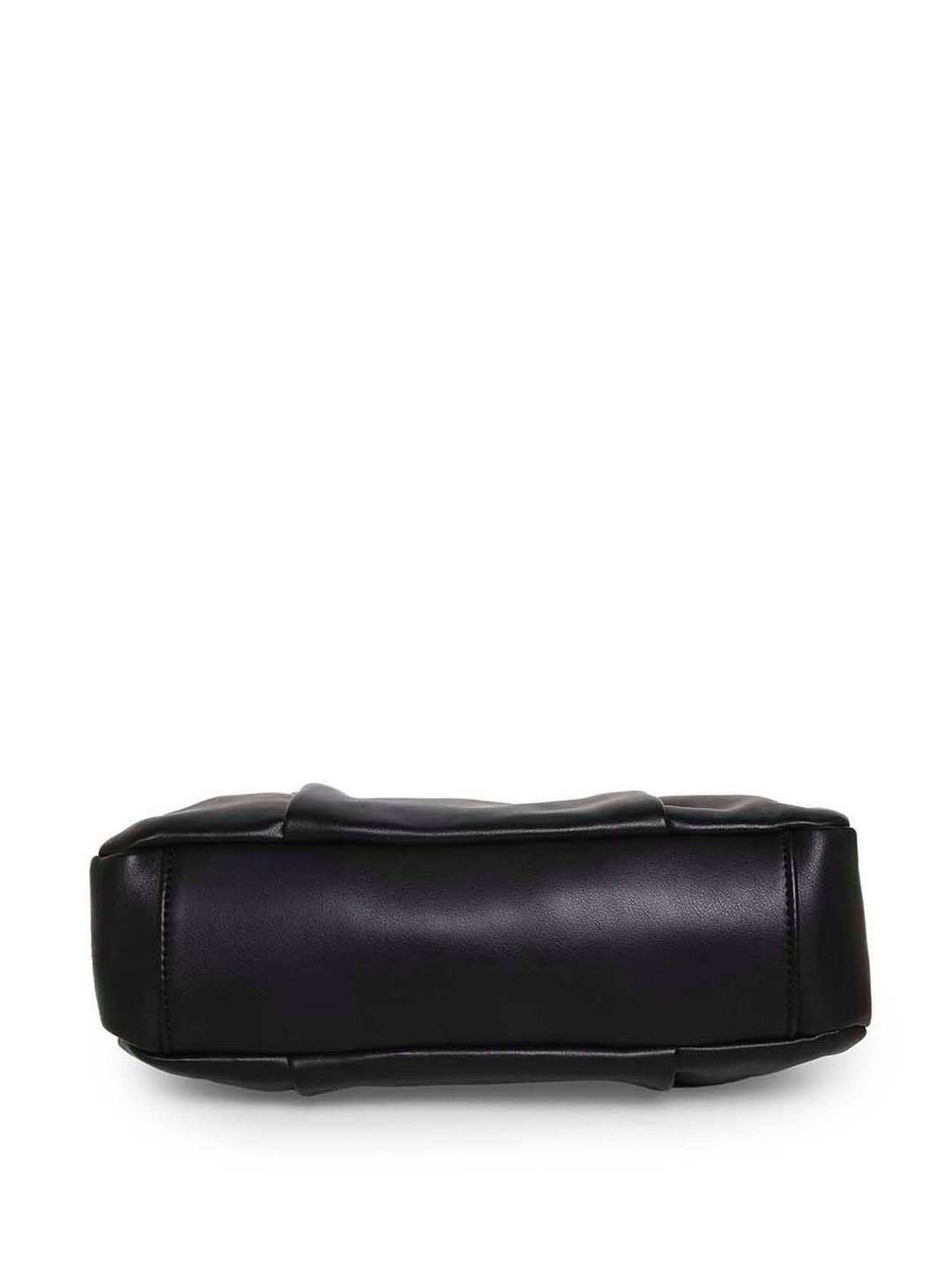 Marina Galanti Black Textured Medium Baguette Bag