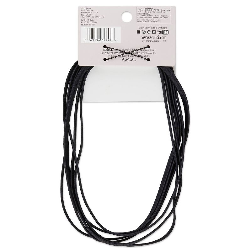 scunci Flat No Damage Elastic Headwraps Black - 6mm /6ct