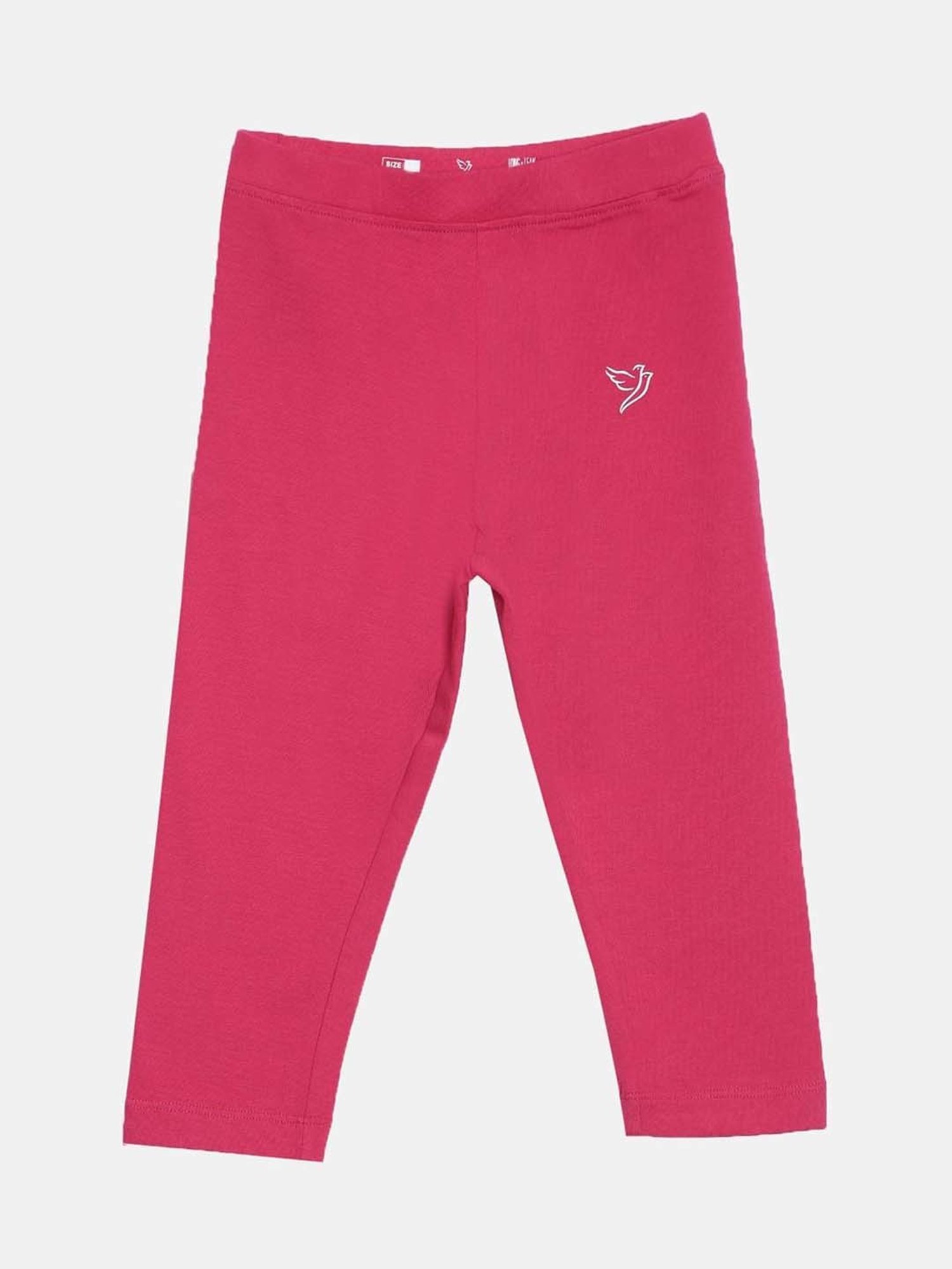TWIN BIRDS Kids Beige & Pink Cotton Regular Fit Leggings (Pack of 2)