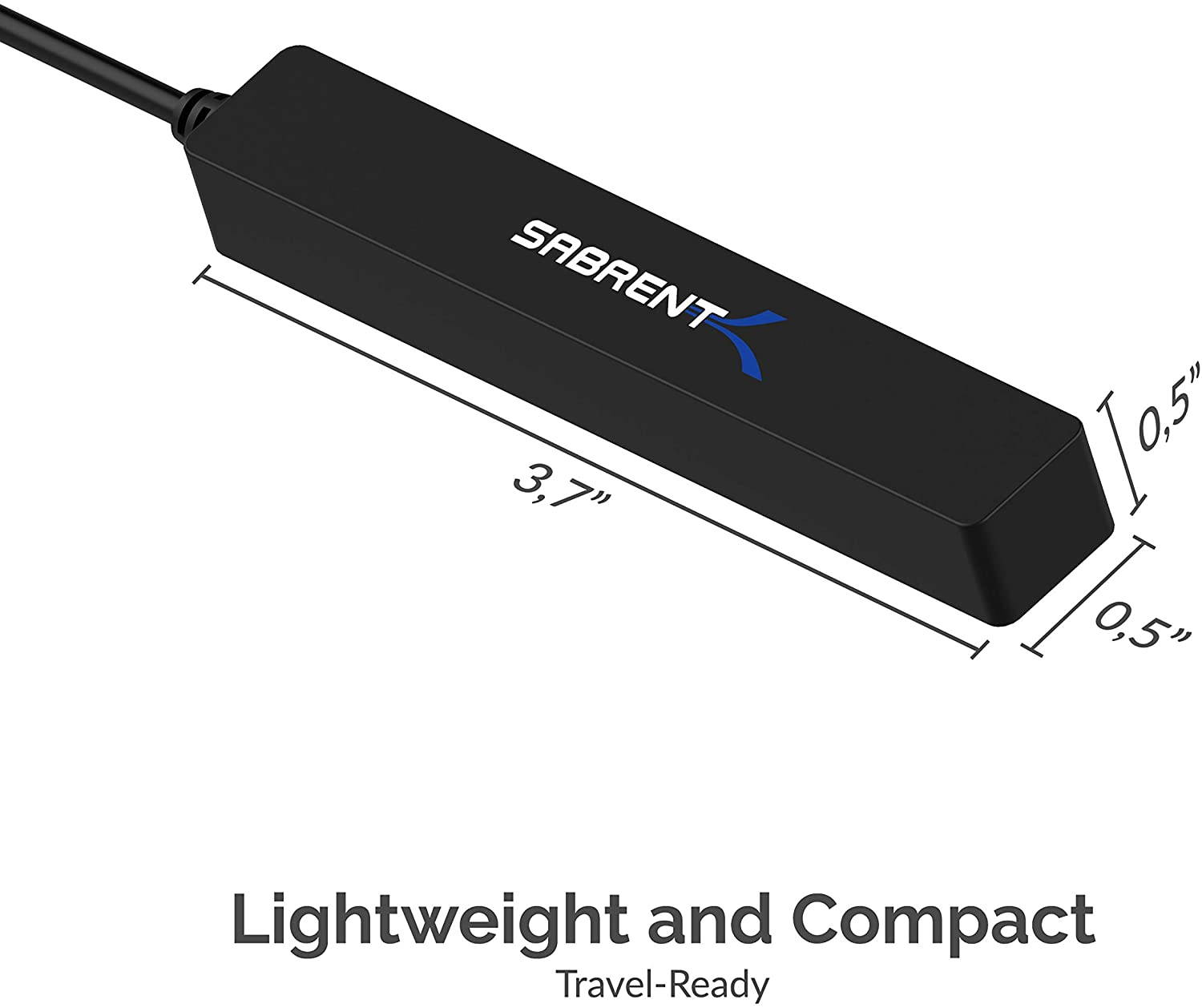 Sabrent 4 Port Portable USB 2.0 Hub (9.5? cable) (HB-MCRM)
