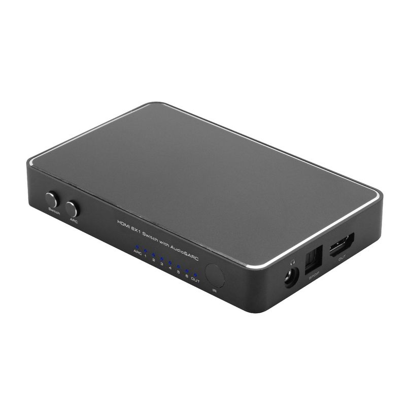 Insten 6-Port 4K HDMI Switch with Optical Toslink & 3.5mm Audio Out, 6x1 HDMI 1.4 Switcher support ARC 4K@30Hz for Soundbar Speaker HDTV PS4 Blu-Ray