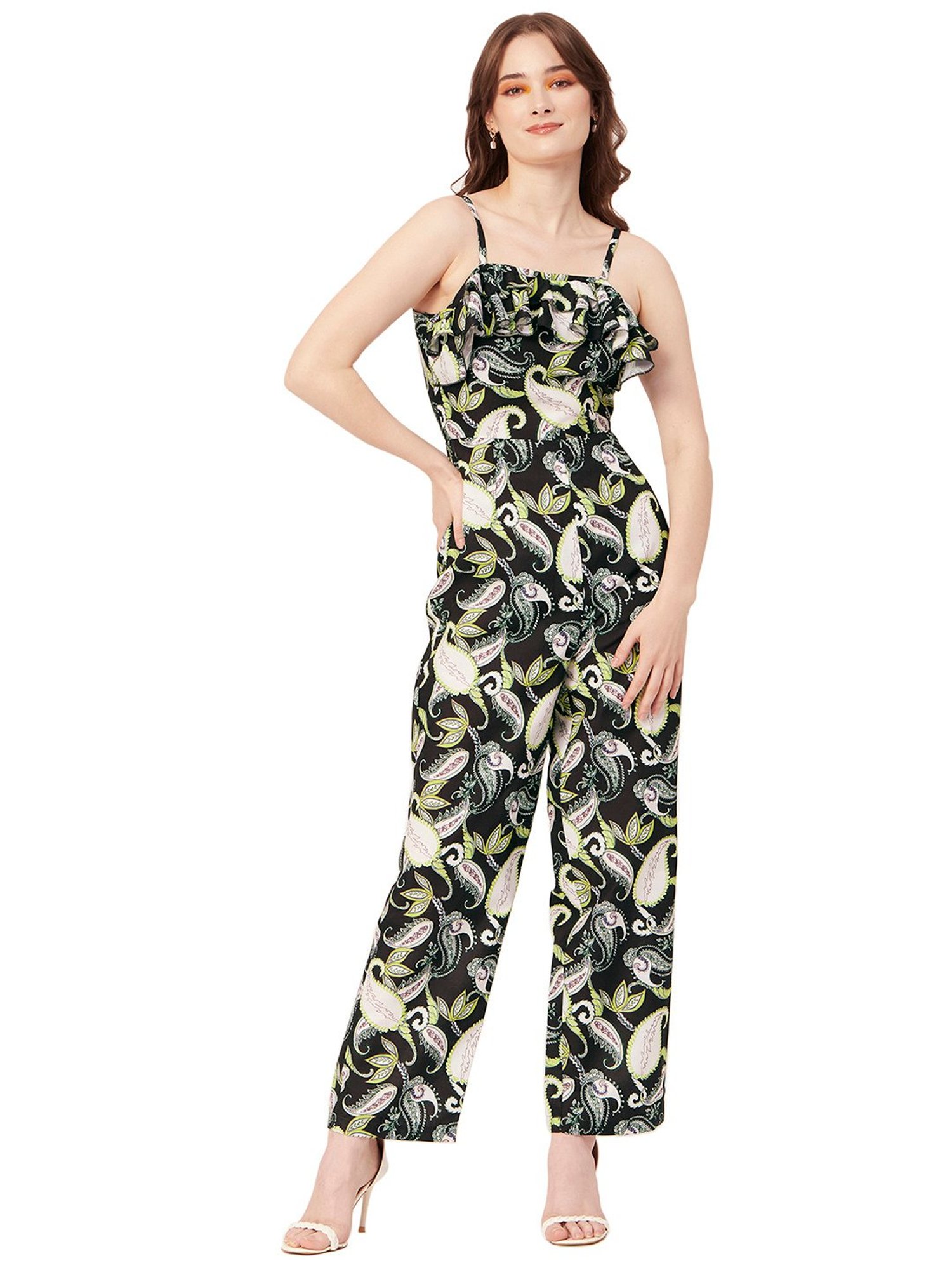 Moomaya Black Printed Jumpsuit
