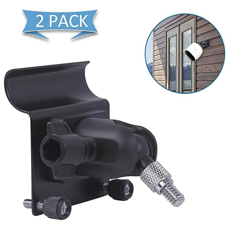 Upgraded Version]  Vinyl Siding Clips for Arlo Ring Eufy Security Camera, Siding Cam Hanger Hooks for Mounting Home Security System, Weatherproof Stainless Steel Material (2 Pack, Black)